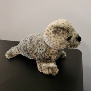 Adventure Planet Spotted Harbor Seal 13in Long Black-Gray Stuffed Animal